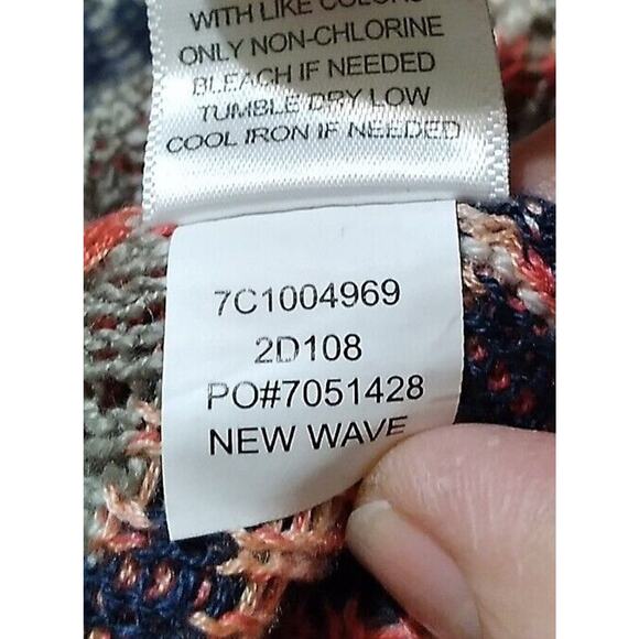 Boho Aztec Cardigan Medium Open Front Long - Picture 9 of 10